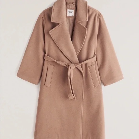 Abercrombie & Fitch Slouchy Wool Dad Coat - Size XL T - Picture 1 of 4